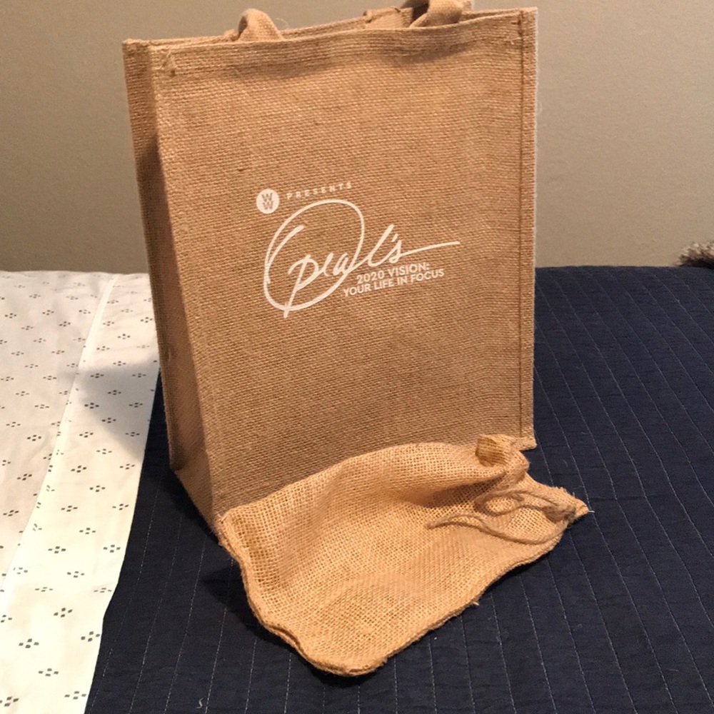 Oprah burlap tote